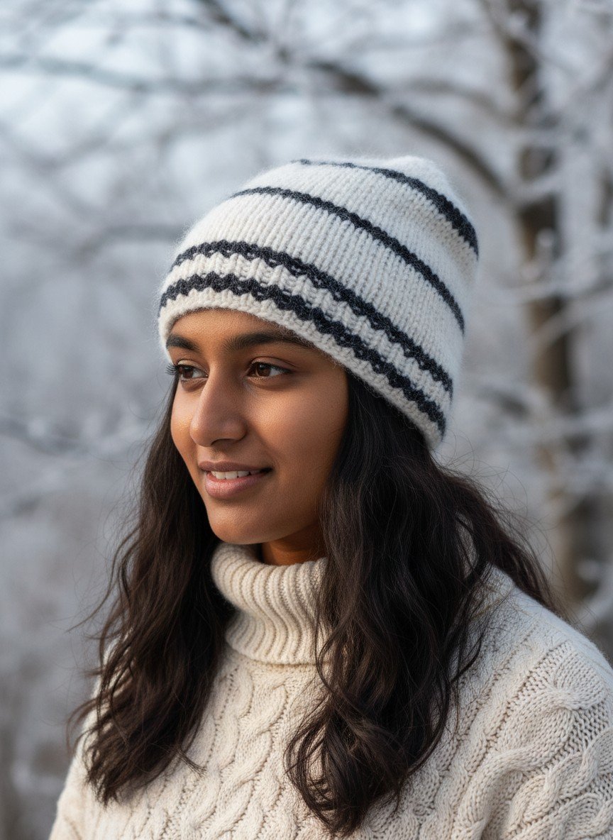 Angora Rabbit Wool Soft Fold Big Size Beanies Cap Hand Knitted By Himalayankraft Kullu Himachal white Kids Fold Caps 1.1 angora wool long foldable beanie cap covering ears handmade in Himachal