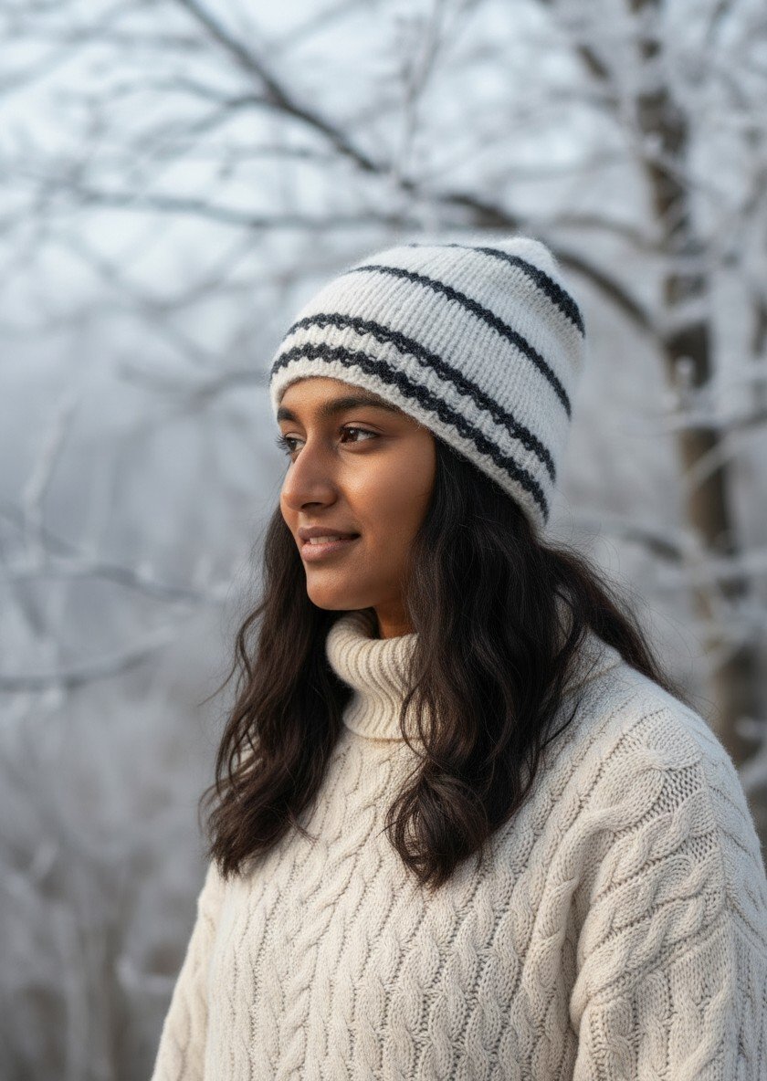Angora Rabbit Wool Soft Fold Big Size Beanies Cap Hand Knitted By Himalayankraft Kullu Himachal white Kids Fold Caps 1.2 angora wool long foldable beanie cap covering ears handmade in Himachal