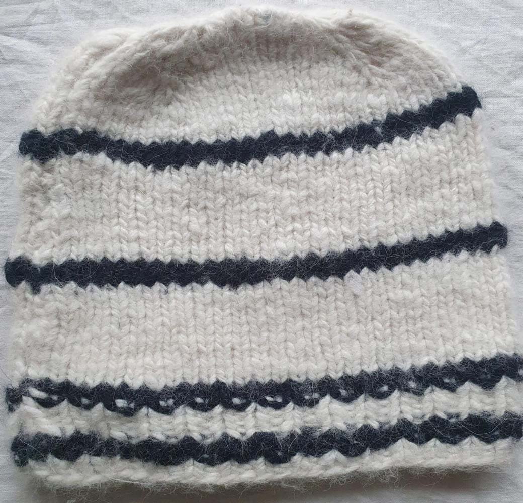 Angora Rabbit Wool Soft Fold Big Size Beanies Cap Hand Knitted By Himalayankraft Kullu Himachal white Kids Fold Caps angora wool long foldable beanie cap covering ears handmade in Himachal