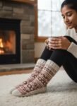 Angora Wool Soft Hand Knitted Ankle Socks by Himalayankraft from Kullu Himachal White 1.1