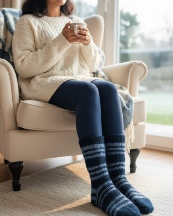 Hand knitted angora merino wool socks from Kullu Himachal