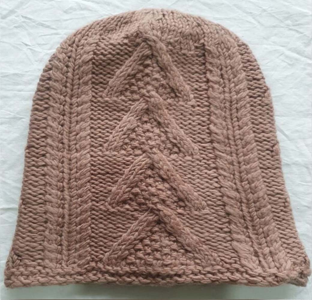 Merino Wool Soft Fold Big Size Beanies Cap Hand Knitted By Himalayankraft Kullu Himachal White Long Beanies Cap Merino wool long beanie hand knitted in Himachal Pradesh