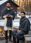 Kullu Hand Woven Handloom Woven Australian Merino Wool Men Shawl Lohi Chadar by Himalayankraft
