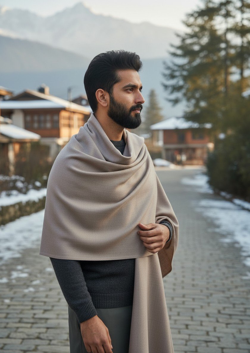 Kullu Hand Woven Handloom Woven Australian Merino Wool Mens Shawl Lohi Chadar by Himalayankraft Grey 1 4 Kullu Hand Woven Handloom Woven Australian Merino Wool Mens Shawl Lohi Chadar by Himalayankraft Grey 1