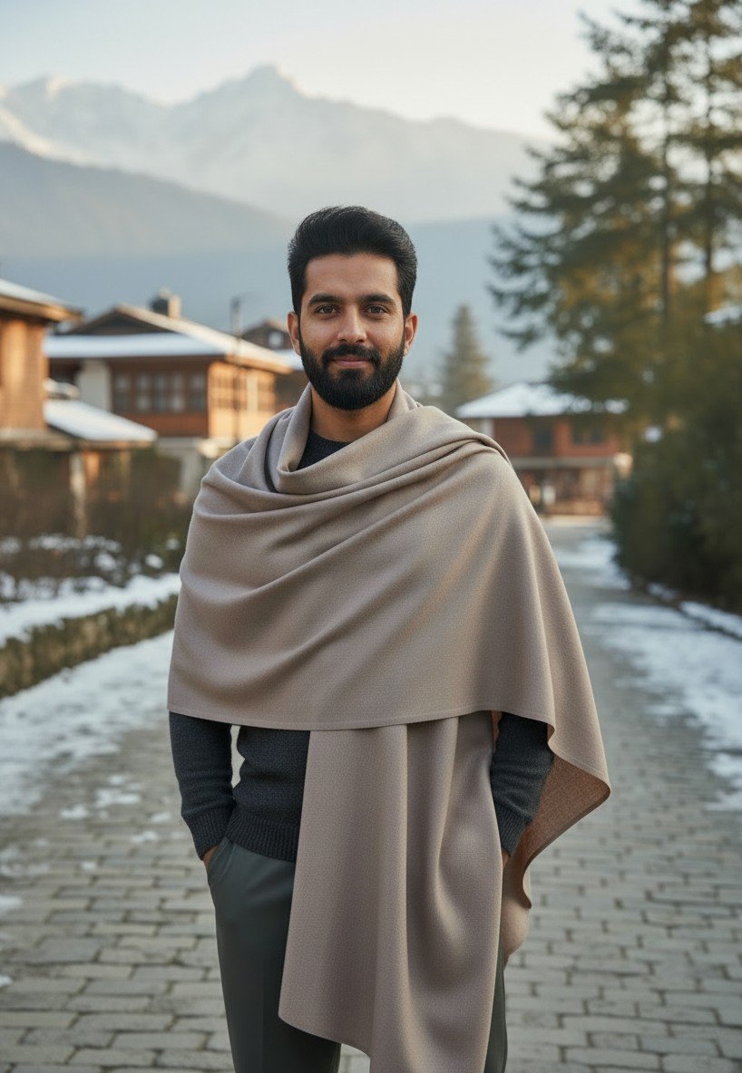 Kullu Hand Woven Handloom Woven Australian Merino Wool Mens Shawl Lohi Chadar by Himalayankraft Grey 1 5 Kullu Hand Woven Handloom Woven Australian Merino Wool Mens Shawl Lohi Chadar by Himalayankraft Grey 1
