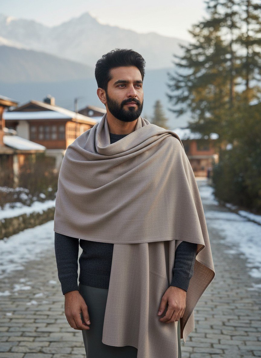 Kullu Hand Woven Handloom Woven Australian Merino Wool Mens Shawl Lohi Chadar by Himalayankraft Grey 1 Kullu Hand Woven Handloom Woven Australian Merino Wool Mens Shawl Lohi Chadar by Himalayankraft Grey 1