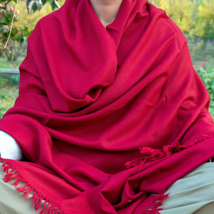 Kullu Hand Woven Handloom Woven Australian Merino Wool Mens Shawl Lohi Chadar by Himalayankraft Red 3 Kullu Hand Woven Handloom Woven Australian Merino Wool Mens Shawl Lohi Chadar by Himalayankraft Red 2