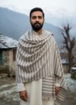 Kullu Hand Woven Handloom Woven Pashmina Wool Mens Shawl Lohi Chadar by Himalayankraft checked 1