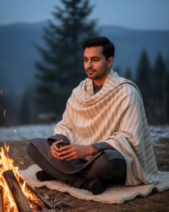 hand-woven-mens-pashmina-merino-wool-kullu-shawl-loi-Chadar-himalayankraft Checked 1