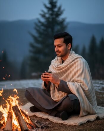 hand-woven-mens-pashmina-merino-wool-kullu-shawl-loi-Chadar-himalayankraft Checked 1