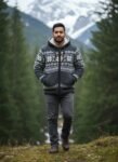 Heavy Knit Hoodie Sweater – Warm Nordic Pattern Winter Sweater in comfy style by Himalayankraft- Black 5